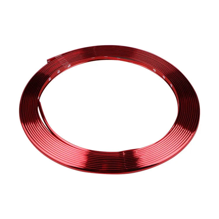 Electroplated purple PVC wheel hub trim roll measuring 8 metres for car decoration and protection