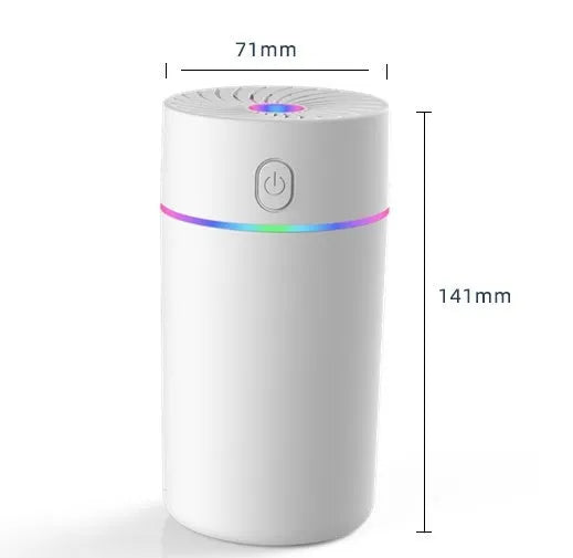 Compact car USB humidifier with aromatherapy function in black or white colour options