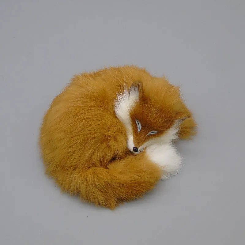 Artificial fox fur handicraft decoration in red, white, or yellow, measuring 15cm by 9cm by 11cm