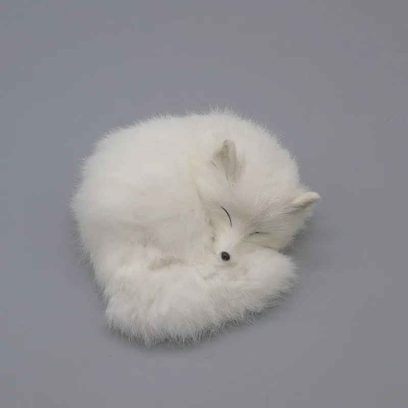 Artificial fox fur handicraft decoration in red, white, or yellow, measuring 15cm by 9cm by 11cm