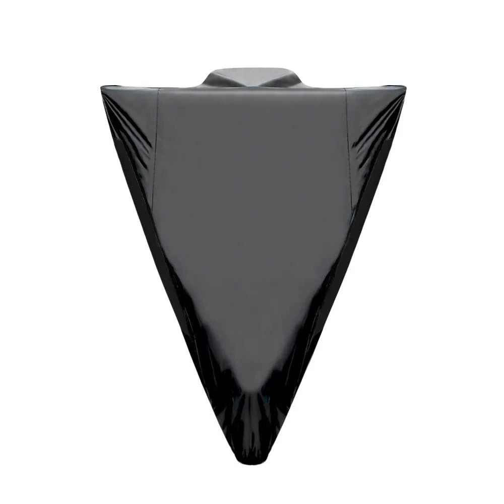 Polyester motorcycle rain cover in black colour with heat insulation and anti-theft features