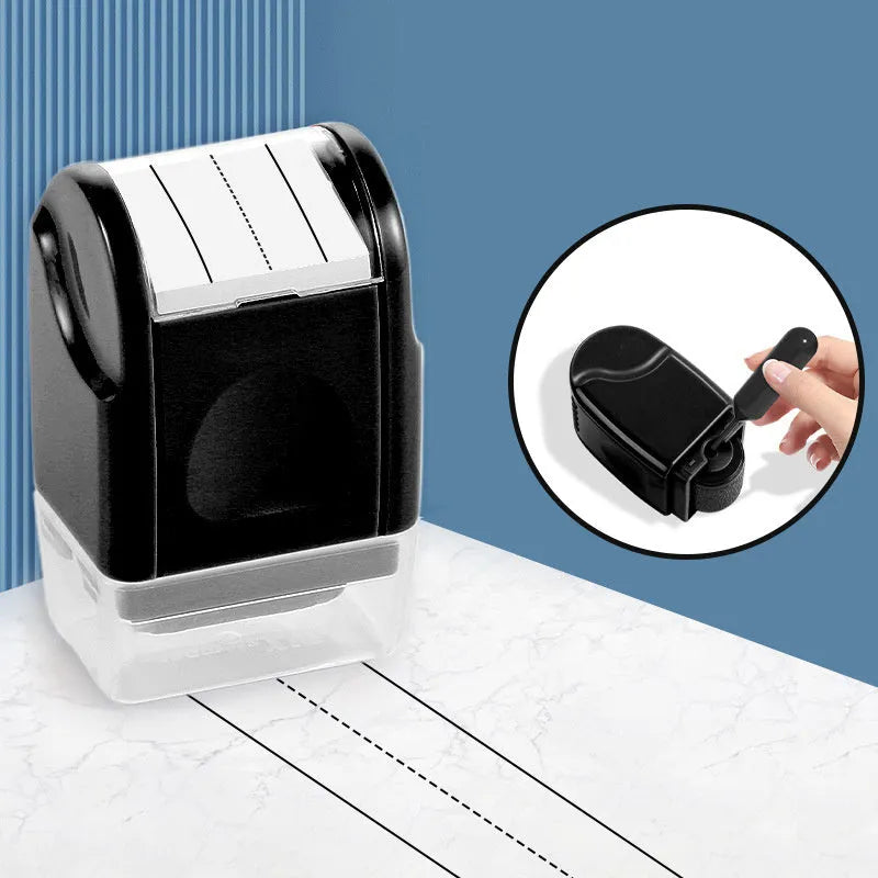 Rectangular plastic roller seal for teaching with multi-colour ink options.