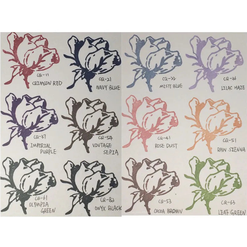 Rectangle oily ink pad for DIY rubber stamps in five colour options.
