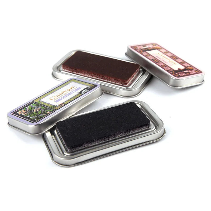 Rectangle oily ink pad for DIY rubber stamps in five colour options.