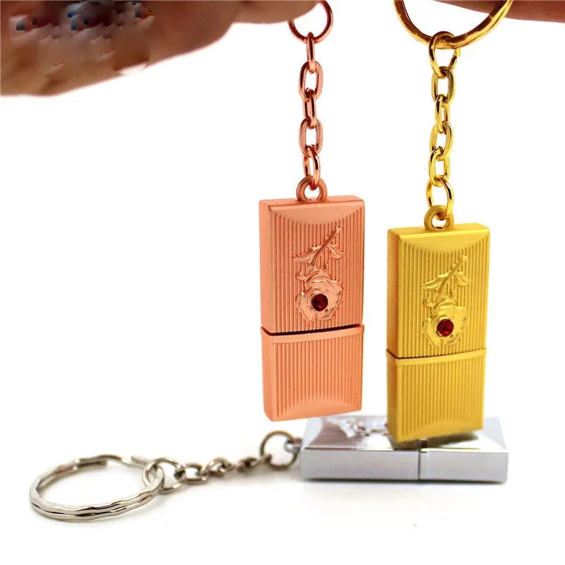 Crystal jewellery USB flash drive in gold finish with metal shell and PVC decorative elements on pearlescent bag