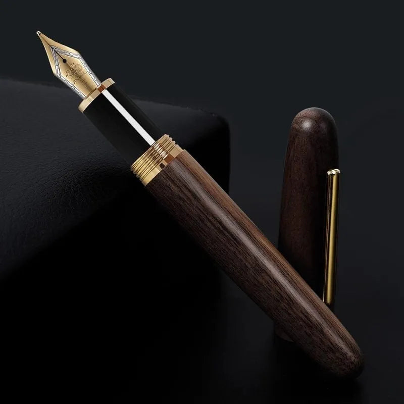 Wooden fountain pen with rotating cap in choice of seven wood finishes for business writing