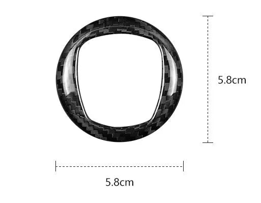 Real dry carbon fibre steering wheel decorative sticker in black or red.