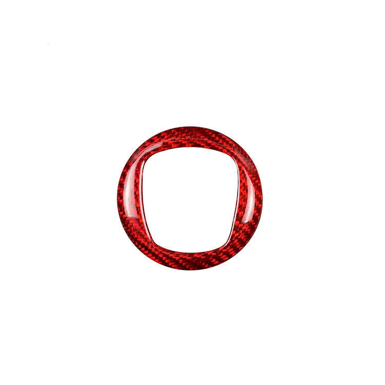 Real dry carbon fibre steering wheel decorative sticker in black or red.