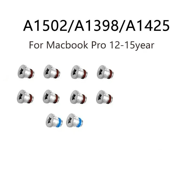 Ten small metal replacement screws for MacBook Pro A1502 A1398 A1425 bottom shell and speaker repair.