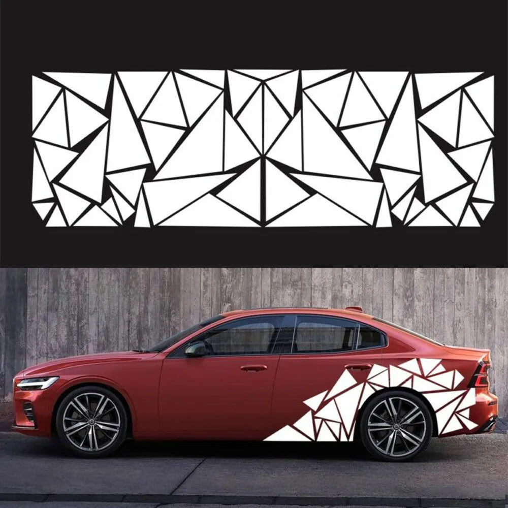 200x60cm geometric pattern car body sticker for wheel arch decoration in five colour options