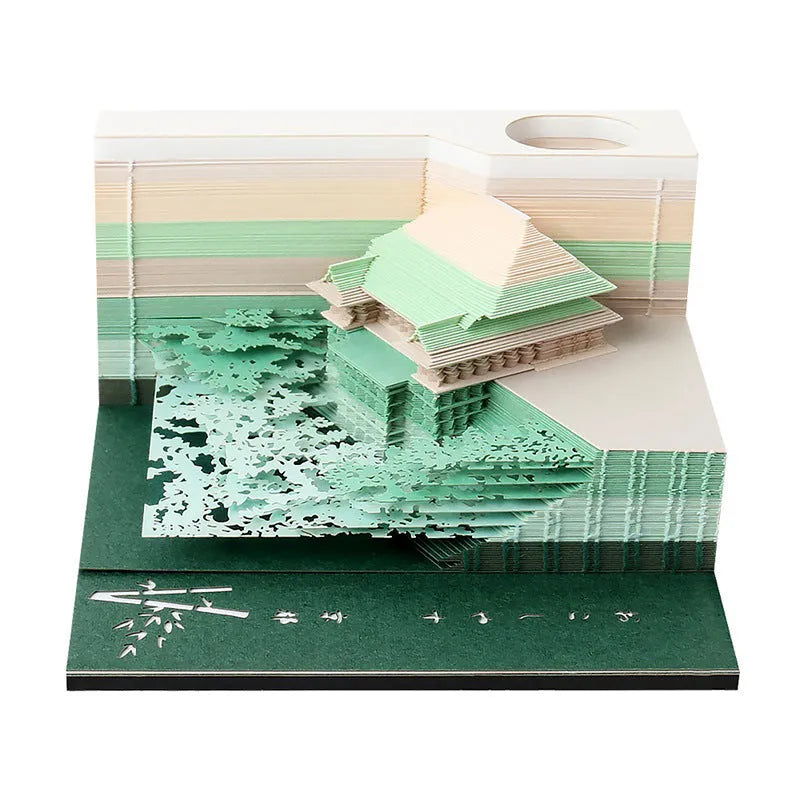 One Piece anime architecture cartoon design sticky notes pad on craft paper, 80mm by 45mm.