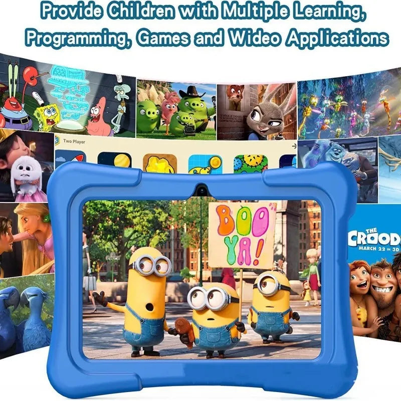Children's Tablet Computer 7 Inch IPS Screen Quad-core Processor Android 12 2GB RAM 8GB Storage WiFi Bluetooth Gravity Sensing Original Handwriting Support Pink Blue A133 A33 8321