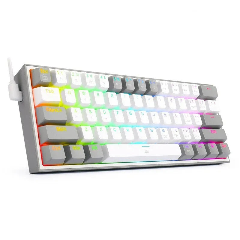 K617 RGB mechanical keyboard with white pink colour option showing backlit keys and multimedia controls