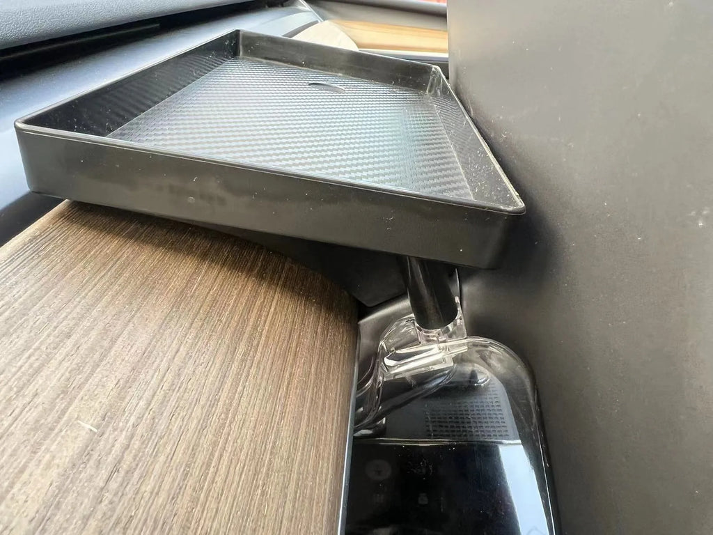 Black ABS storage tray for Tesla Model 3 and Y centre console under the touchscreen