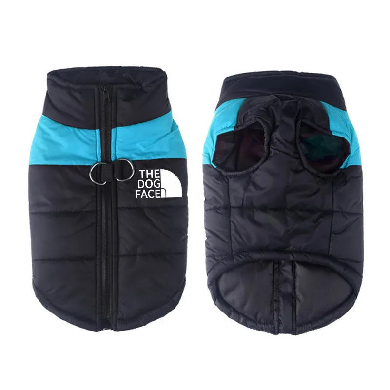 Waterproof cotton winter dog vest coat in 8 colours for small to large dogs