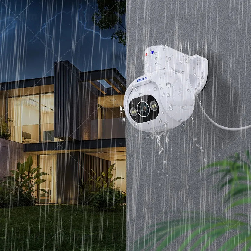 Smart colour night vision security camera with wall mount bracket and 4MP H265 resolution