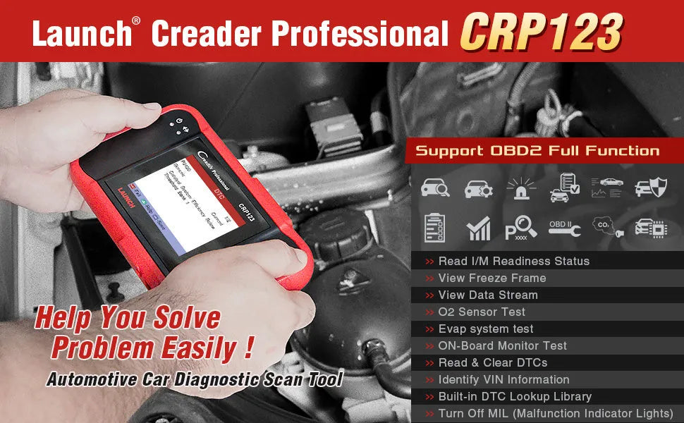 CRP123 automotive fault detector diagnostic equipment with card reader and cables