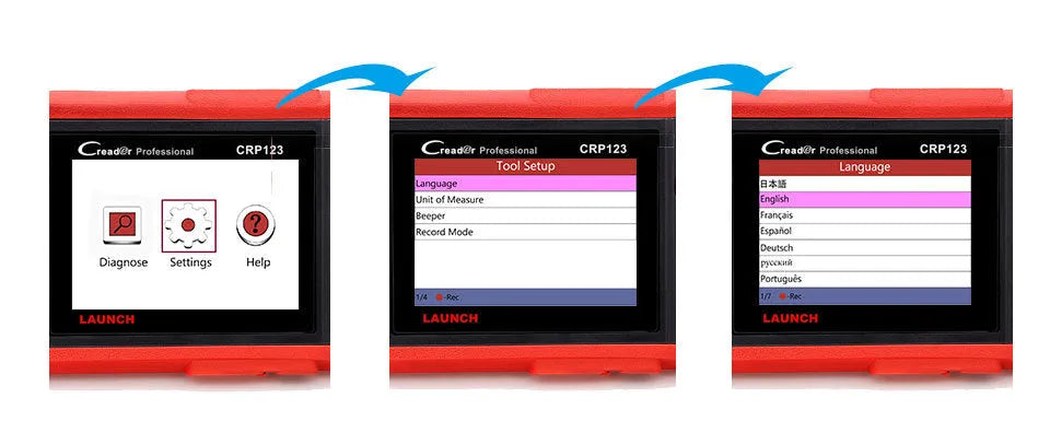 CRP123 automotive fault detector diagnostic equipment with card reader and cables