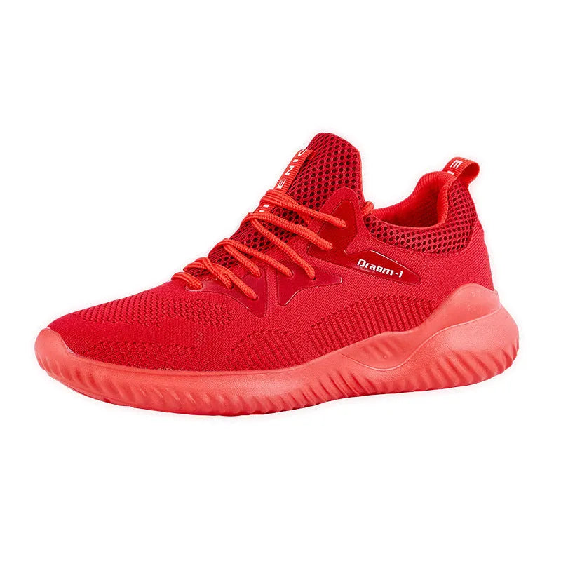 Adult low-top running shoes with front strap closure and mesh upper in various colour options