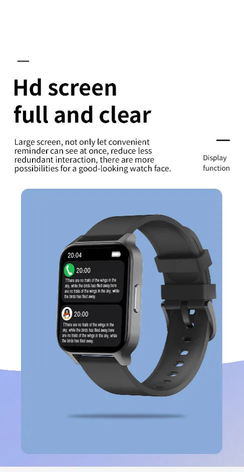 Smart colour screen health detection watch with black mesh strap showing heart rate and blood oxygen data.