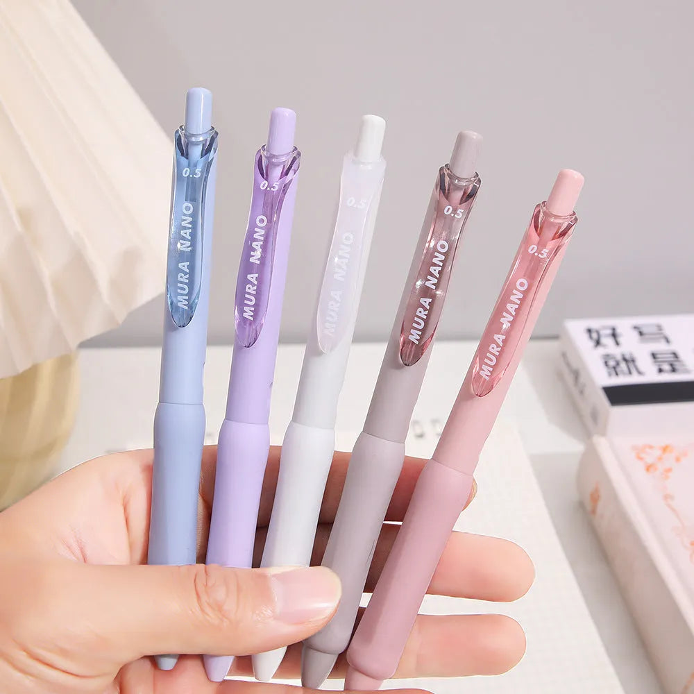 Macaron colour press gel pen with 0.5mm tip in smoked brown, smoked powder and smoked white options