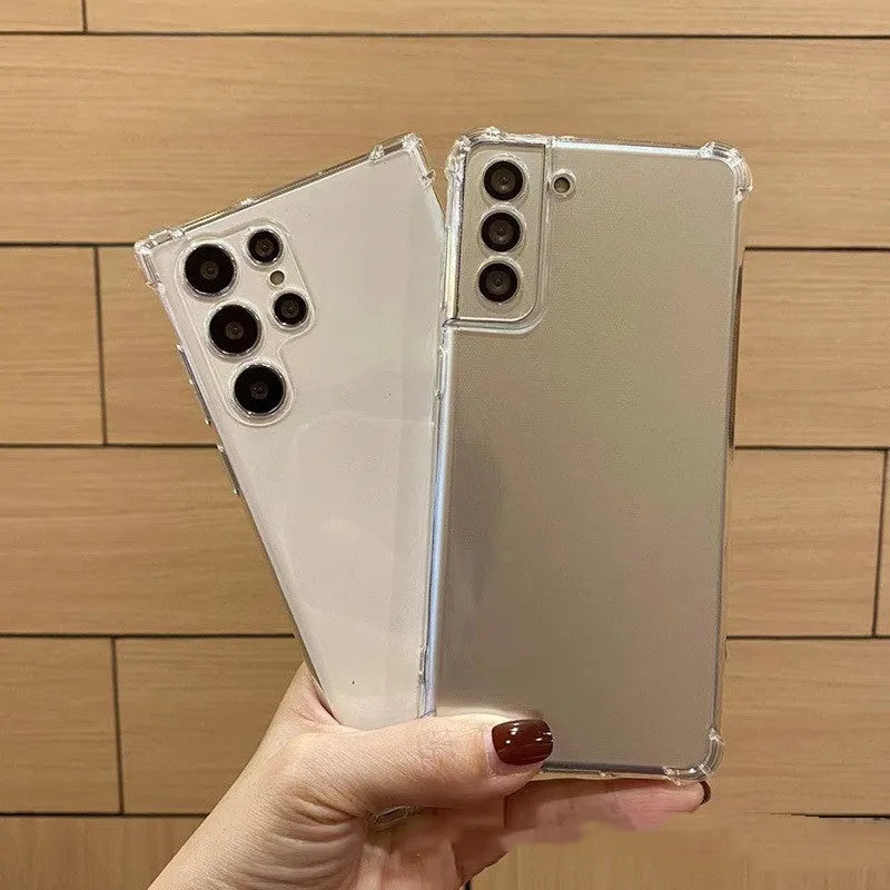 Transparent TPU airbag protective phone case for Samsung with thickened corners