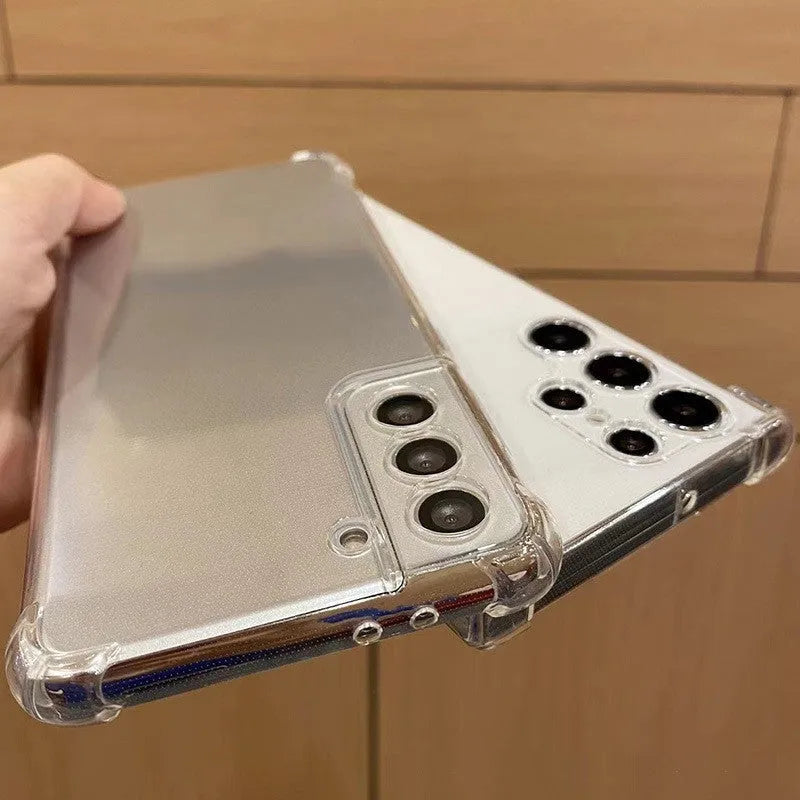Transparent TPU airbag protective phone case for Samsung with thickened corners