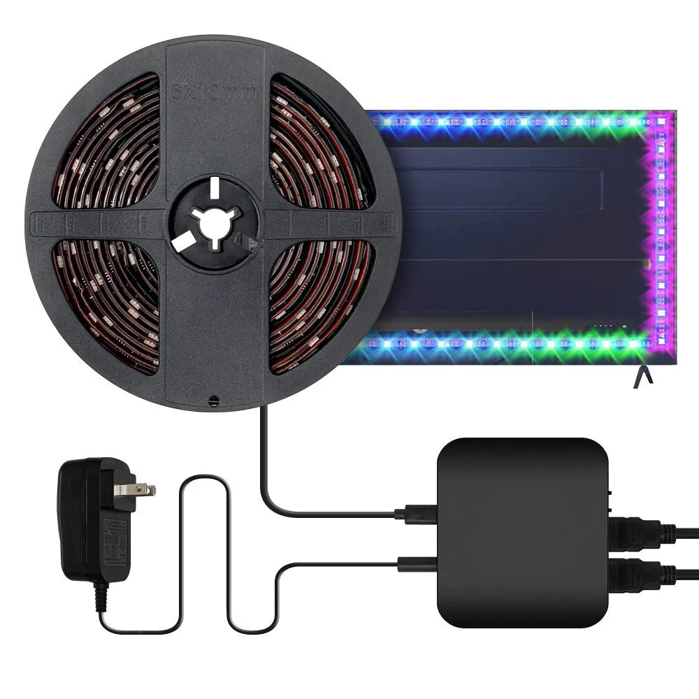 Smart waterproof LED light strip for television backgrounds in three length sets with intelligent control