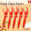 Crab-shaped novelty ballpoint pen with can clip attachment and press-down mechanism