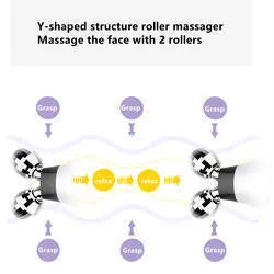 EMS facial massager with inductive therapy electric rollers white ABS and zinc alloy 105x75x64mm