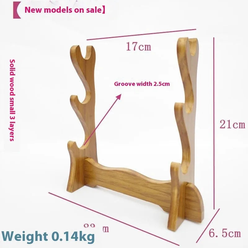 Chinese style handmade wooden wall bracket shelf with multiple display layers