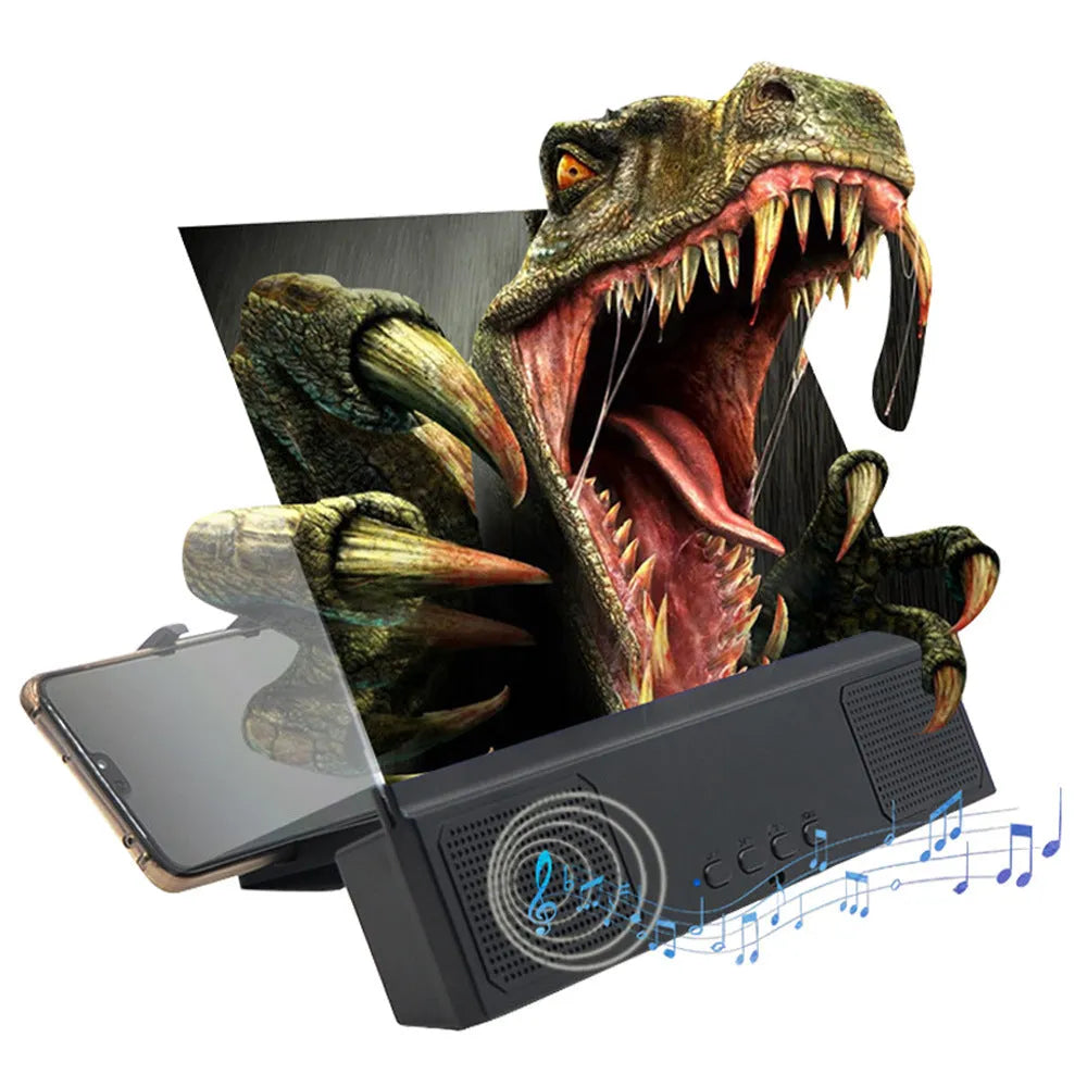 12-inch mobile phone screen amplifier with acrylic lens in ABS housing showing smartphone magnification