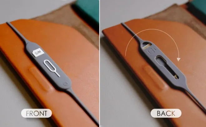 Silicone card holder showing open design with card storage positions in green grey colour
