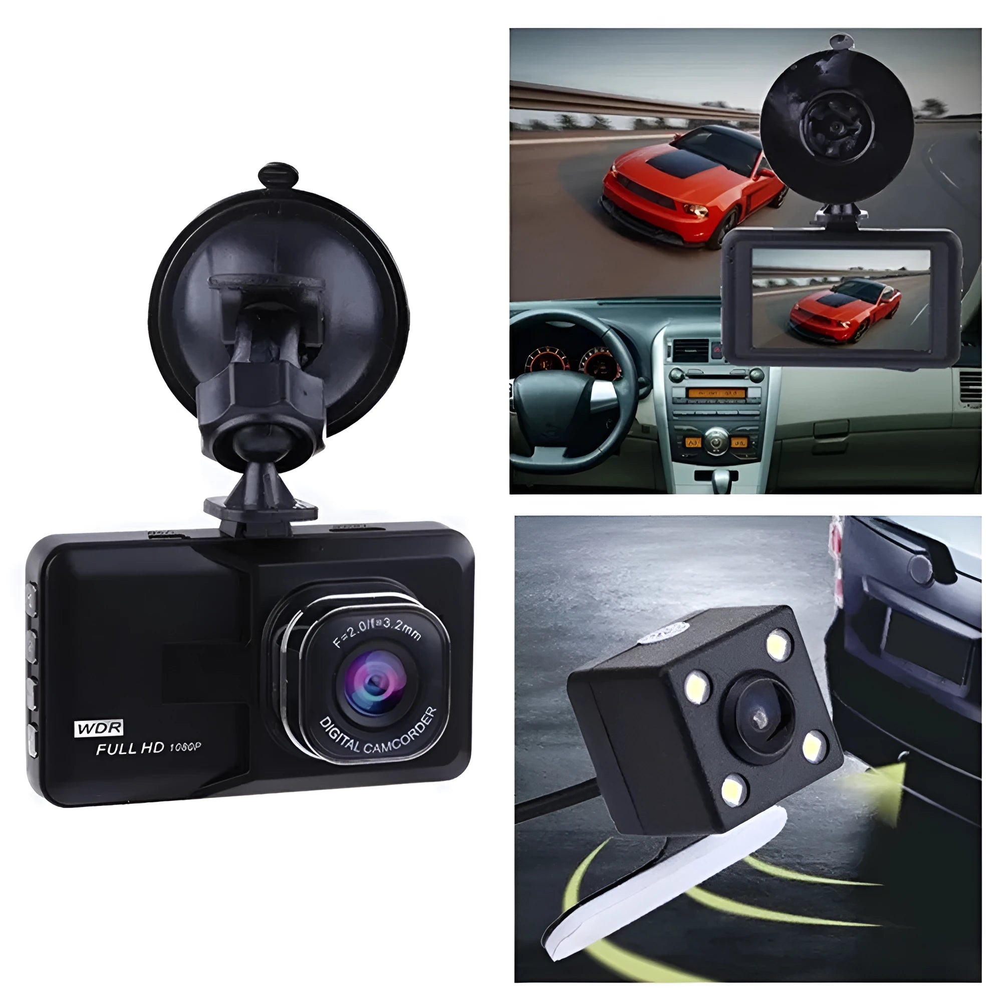 140 degree wide-angle portable mini driving recorder with 12MP sensor and compact 90x55x40mm size