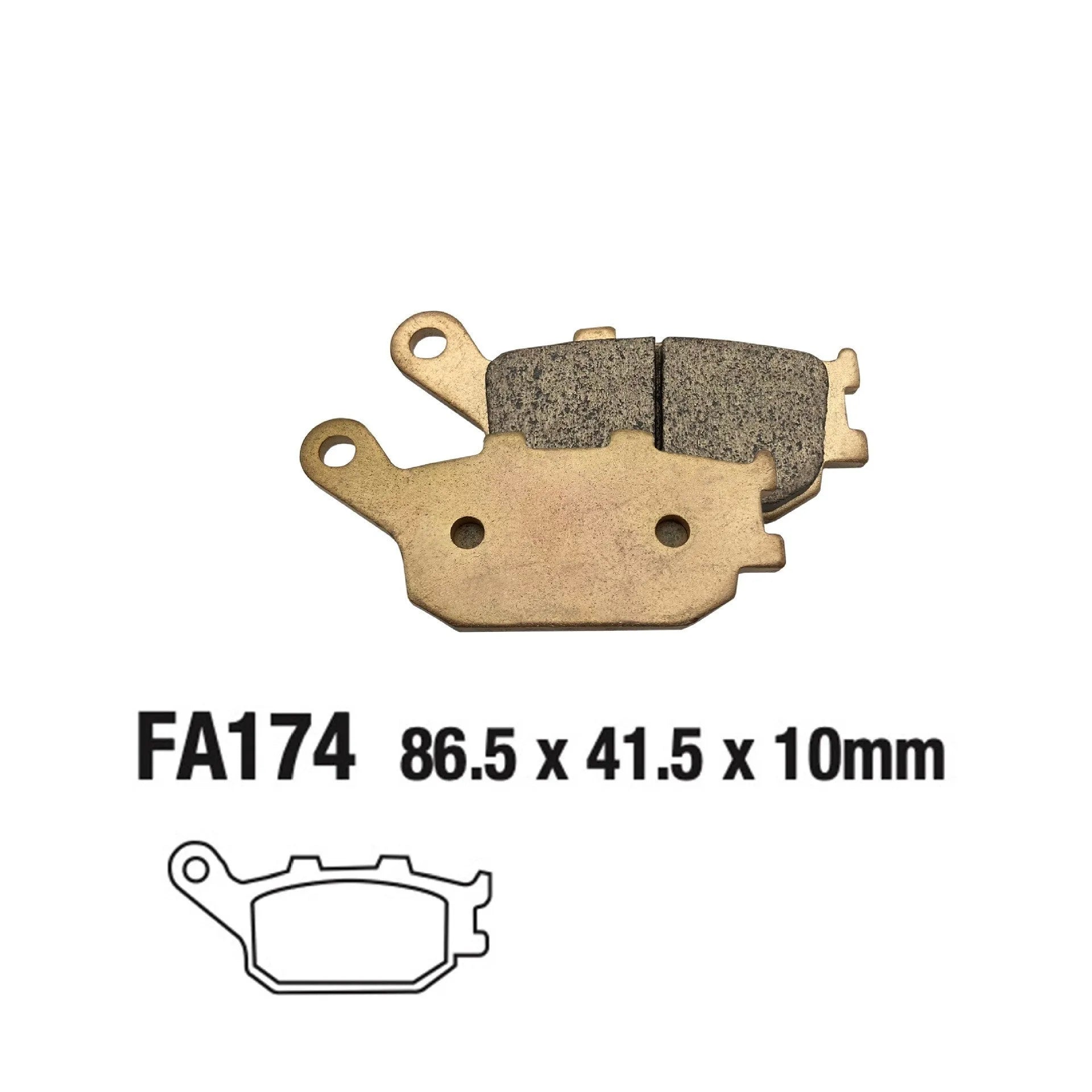 Honda CBR954RR rear brake pad set with asbestos-free sintered compound