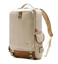 Korean-style men's Oxford cloth backpack in Army Green, showing its large capacity and dimensions.