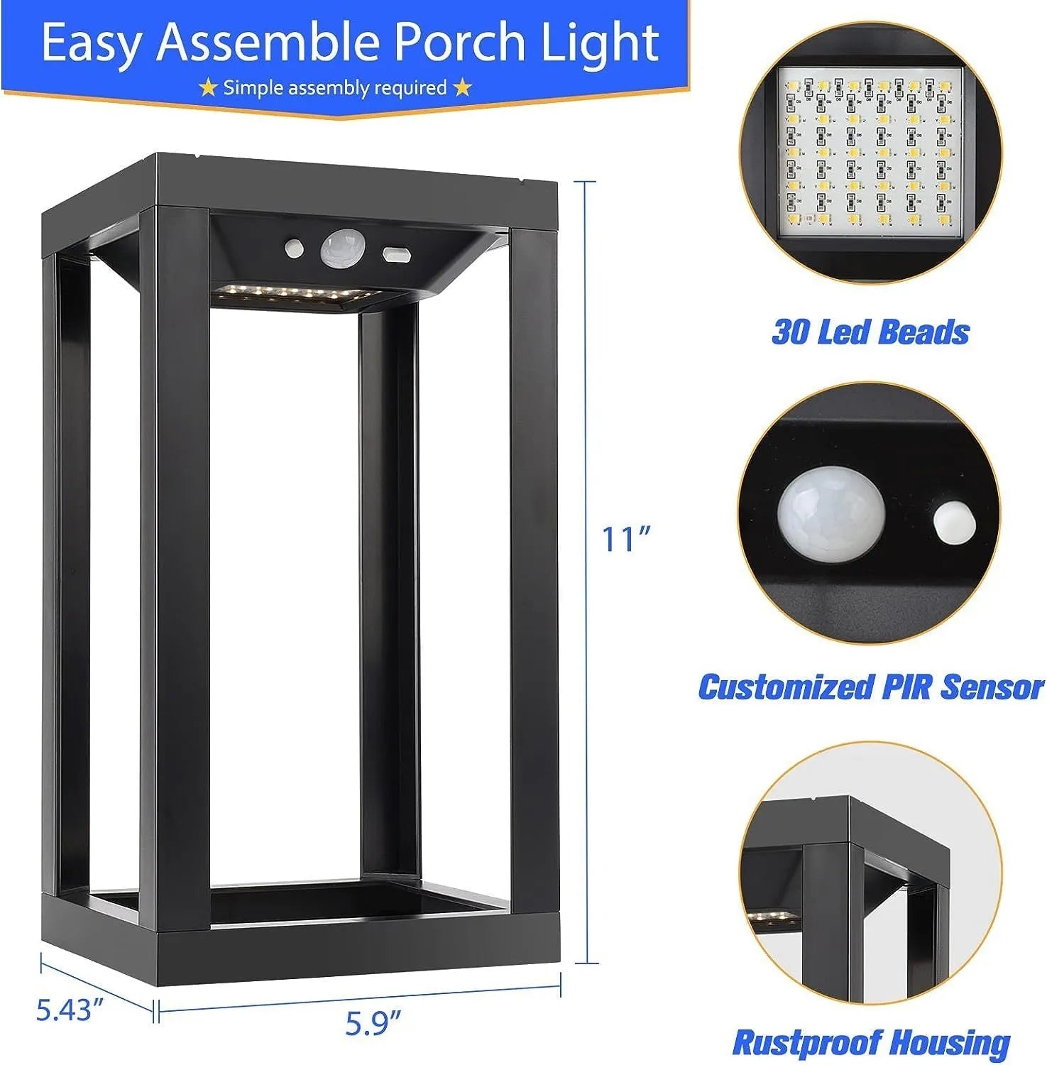 Modern Chinese outdoor wall lamp with solar panel for garden lighting