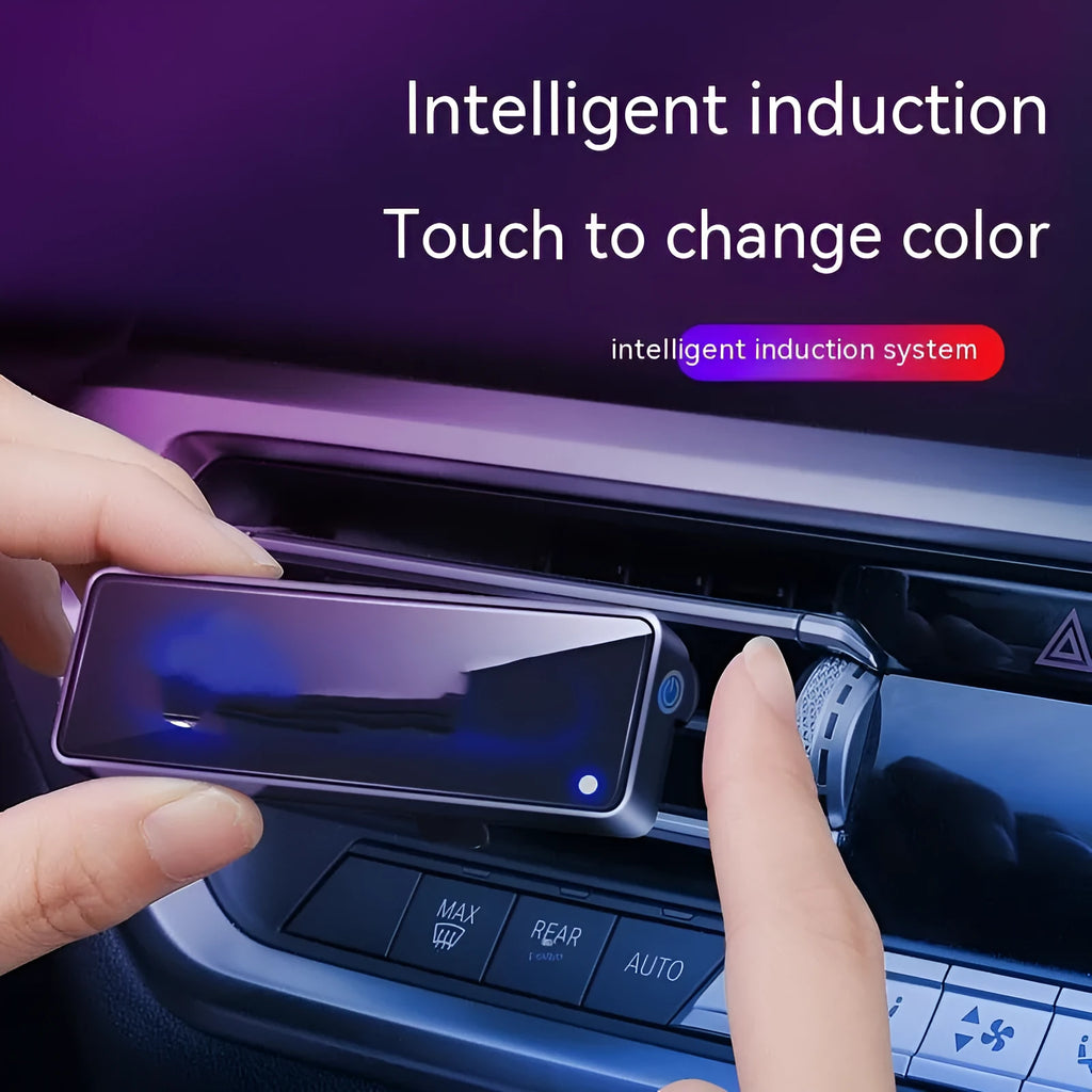 Black automobile aromatherapy air outlet light with USB cable and fragrance sticks