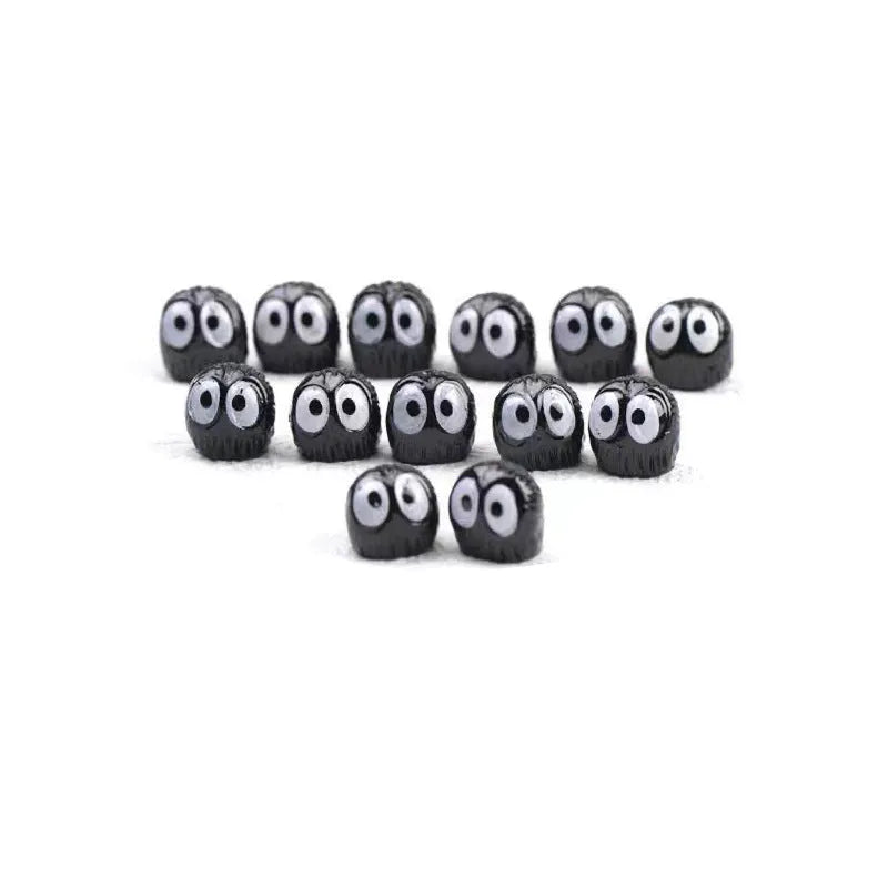 Black cartoon briquette car decorations made from resin with traceless mounting tape