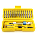 Half Time Drill driver with swivel head and set of Phillips, flathead, and countersink bits for power drills