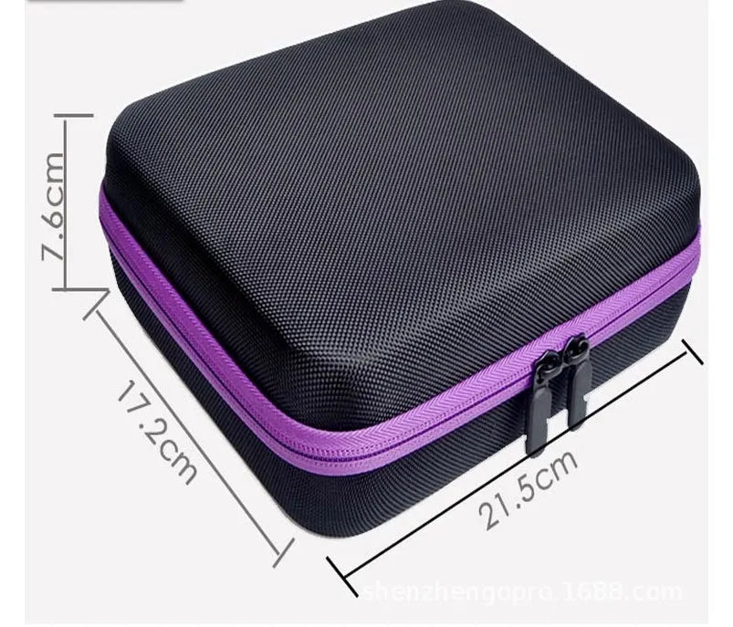 EVA cosmetic storage bag with 30 compartments for 15ml essential oil bottles, wall-mounted cube organiser.