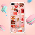 Transparent iPhone silicone case with colourful ice cream pattern design on clear background