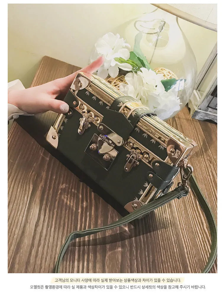 Women's hard PU leather shoulder bag with flap design and single adjustable strap