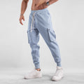 Men's loose fit cotton ankle-tied sports trousers with multiple pockets in six colour options
