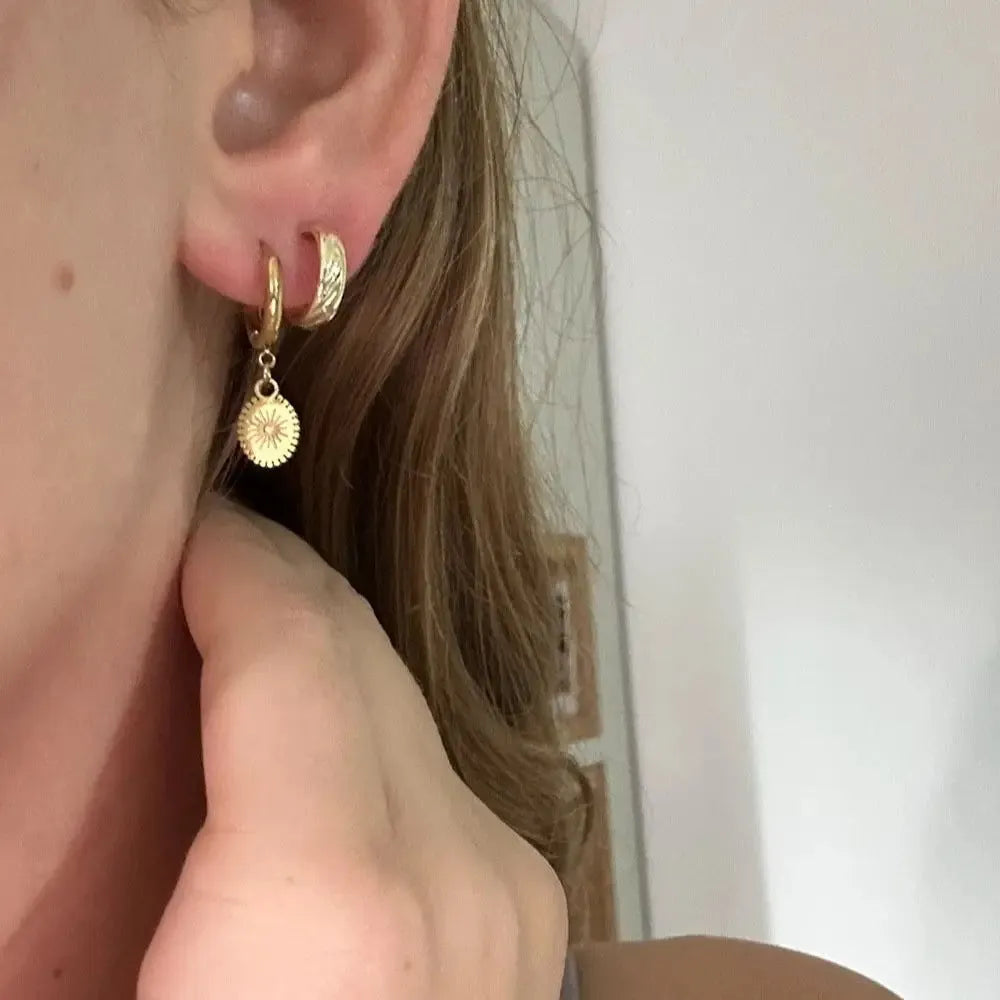 Stainless steel geometric earrings with ellipse design in XY-EH005 colour for women's fashion