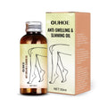 50ml bottle of moisturising body oil with botanical extracts for leg massage and skin care