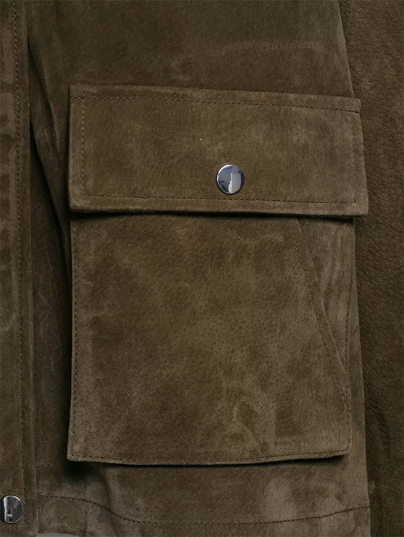 Women's medium thickness PU jacket coat in Japanese Korean casual style shown in picture colour