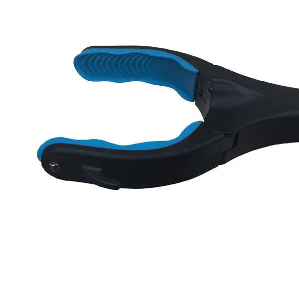 Blue foldable portable pickup tool with stainless steel head and aluminum tube measuring 83.5cm
