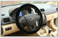 Universal soft fabric car steering wheel cover in beige yellow for 36-40cm wheels