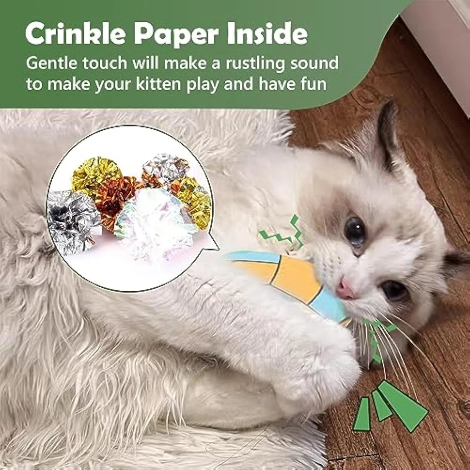 Soft plush cat toy with sports ball pattern, 5x5x2 cm, containing catnip and crinkle material for indoor cats